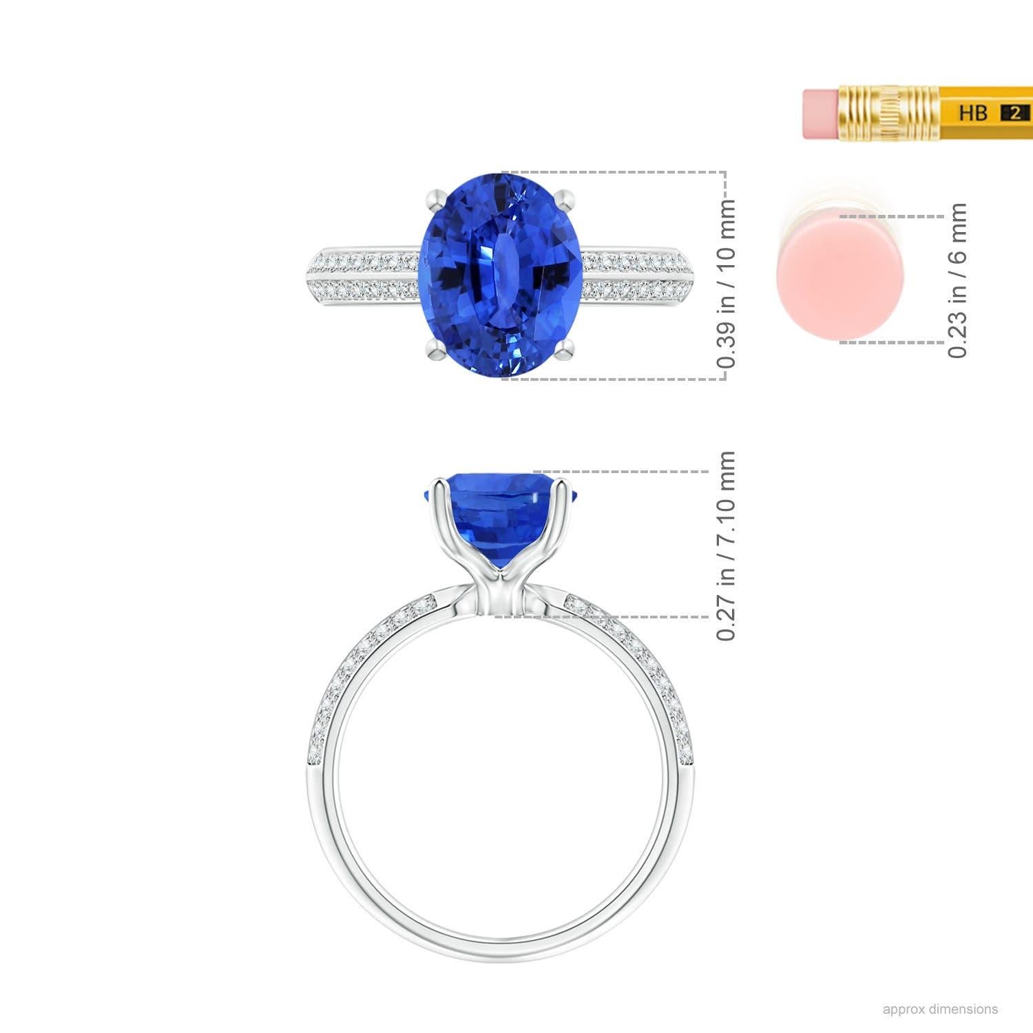 Anello con zaffiro blu classico ovale da 3,42 carati certificato GIA di Angara in oro 14K In condizioni Nuovo in vendita a Los Angeles, CA
