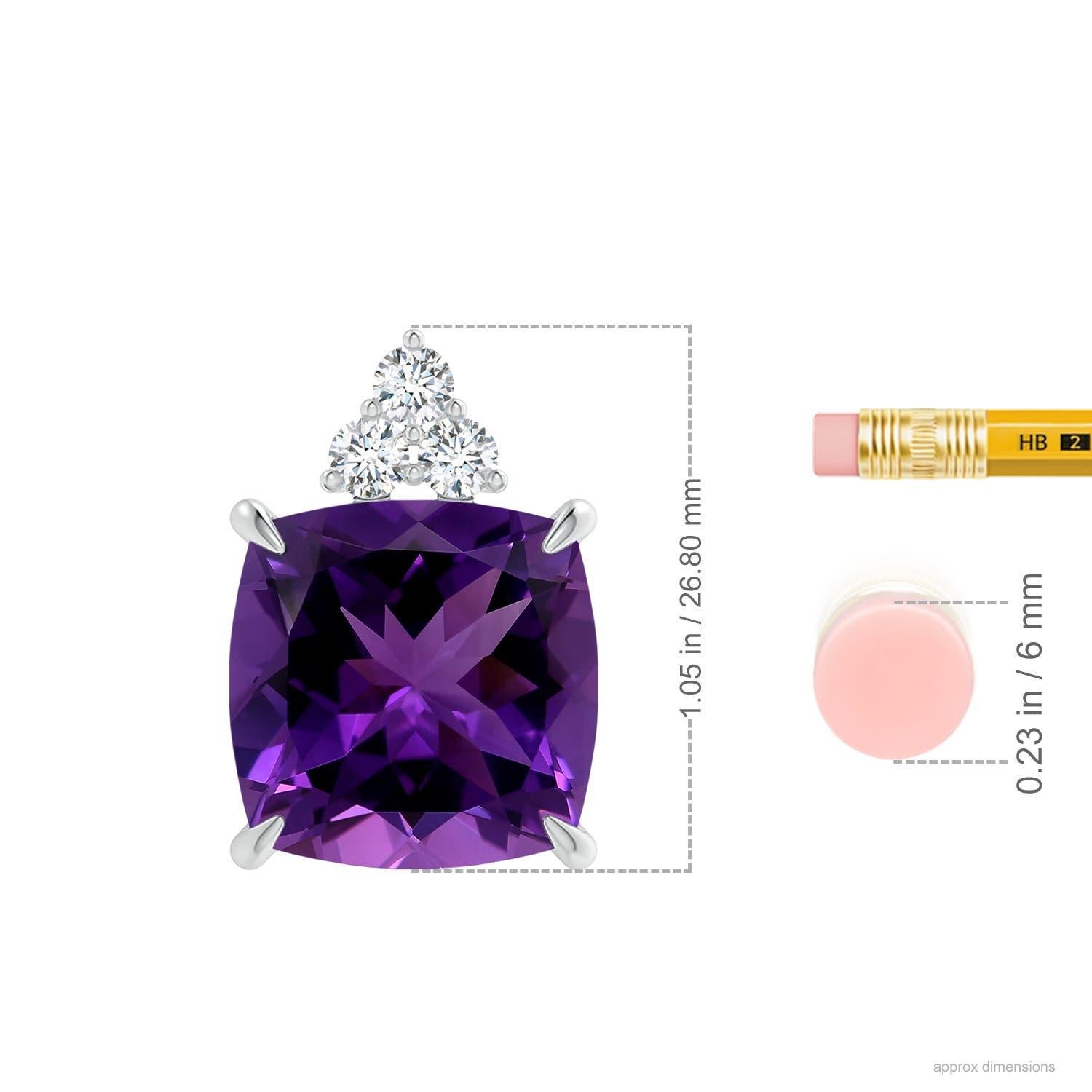 Angara Natural GIA zertifiziert Cushion 10,52 ct Amethyst Anhänger in 14K massivem Gold Damen im Angebot