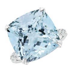 Angara natürlichen GIA zertifiziert Kissen 11,39 ct Aquamarin Ring in 14K Gold Frauen