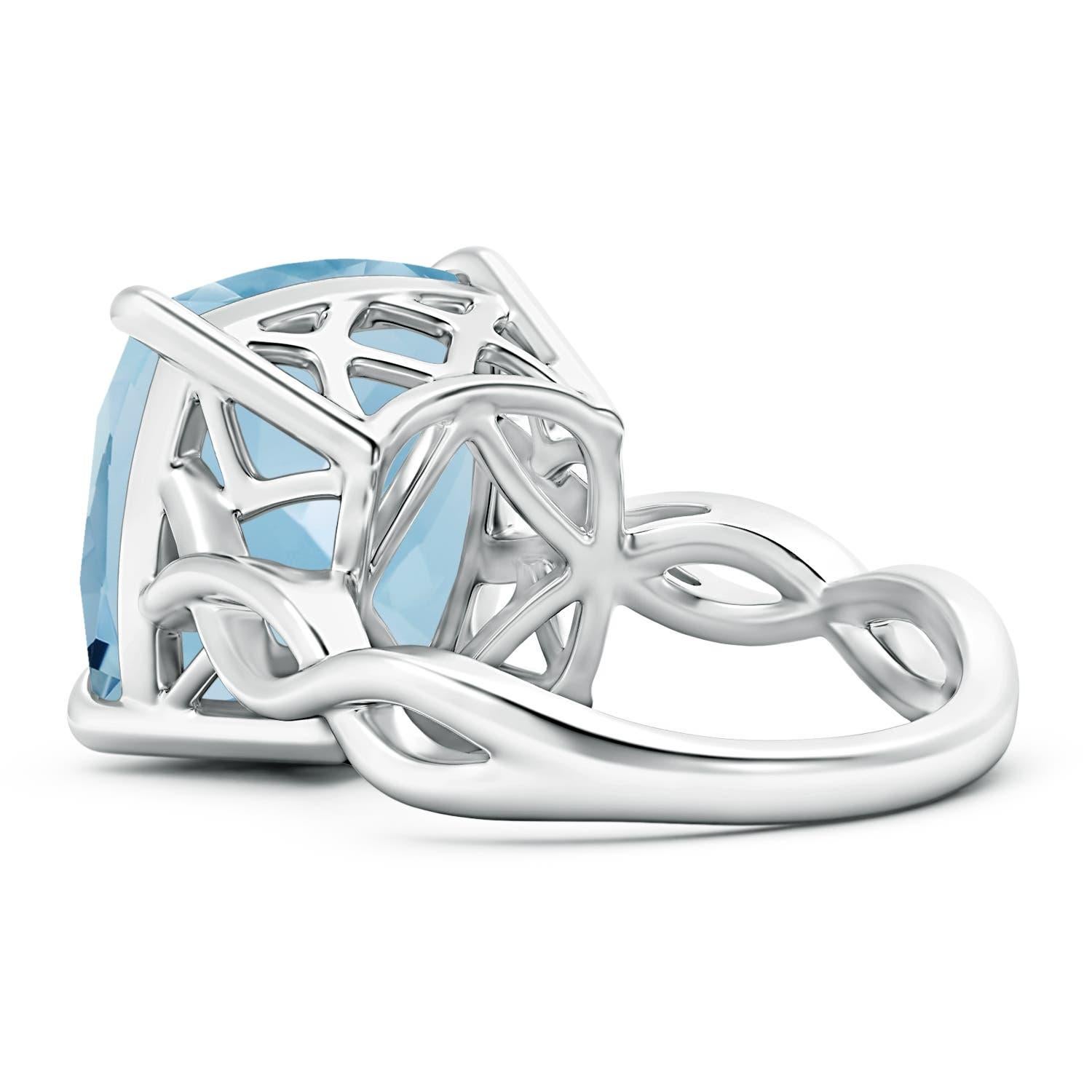Taglio cuscino Anello con acquamarina naturale GIA certificata a cuscino da 11,39 carati in oro 14K - Donna in vendita