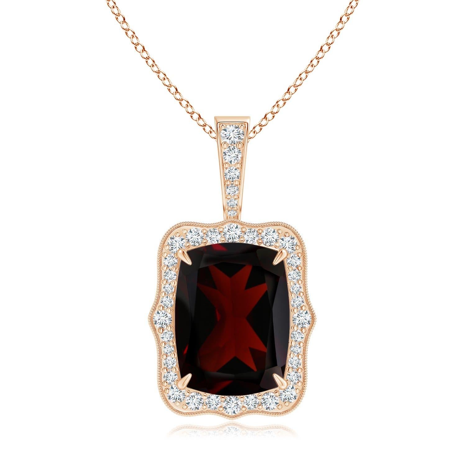 Angara Colgante de granate natural de 11,68 ct certificado por el GIA en oro macizo de 14 quilates en venta 4