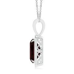 Angara Natural GIA Certified Cushion 11.68 ct Garnet Pendant in 14K Solid Gold