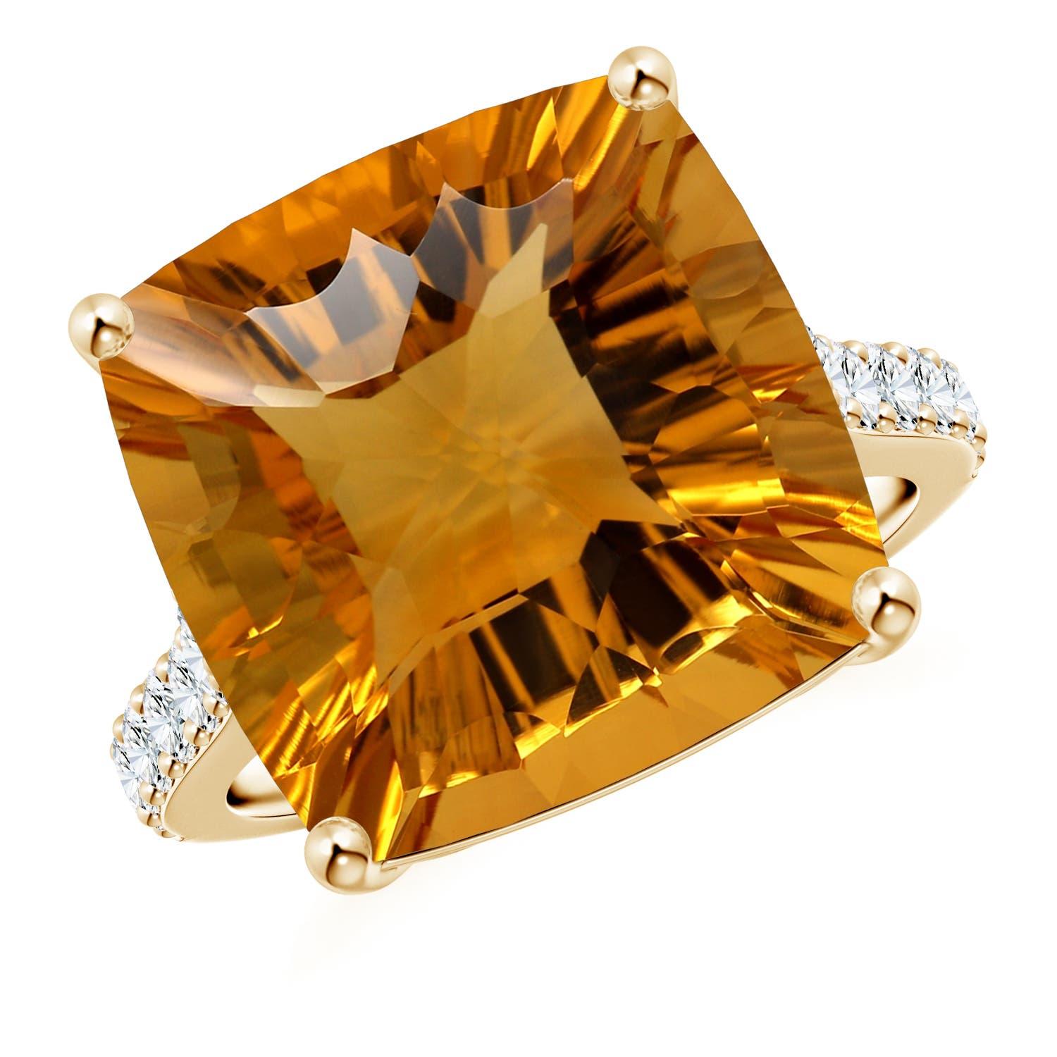 Anello cocktail con citrino di 12 ct certificato GIA di Angara Nature in oro 14 carati in vendita 5