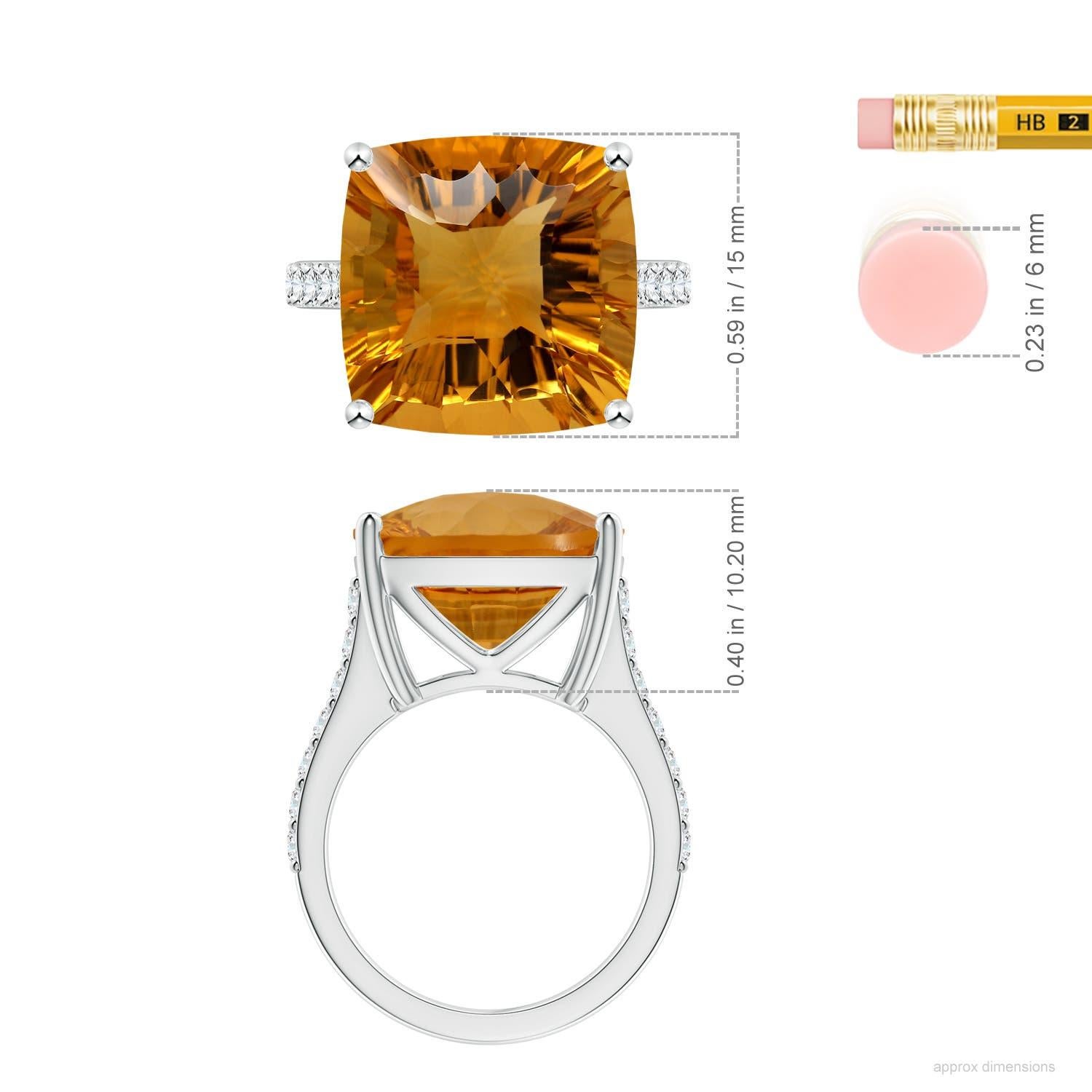 Anello cocktail con citrino di 12 ct certificato GIA di Angara Nature in oro 14 carati in vendita 2