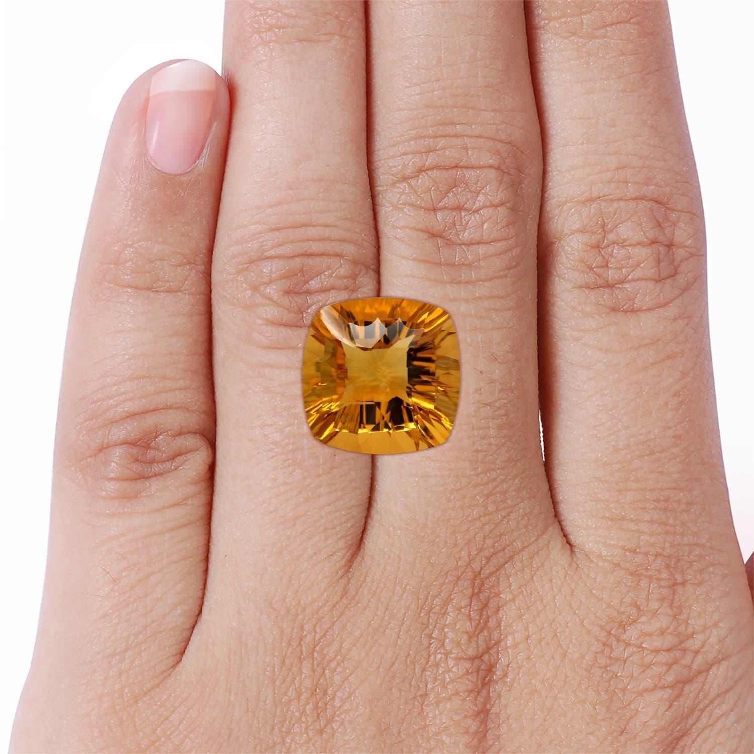 Anello di fidanzamento con citrino naturale di 12 carati certificato GIA di Angara in oro 14 carati in vendita 4