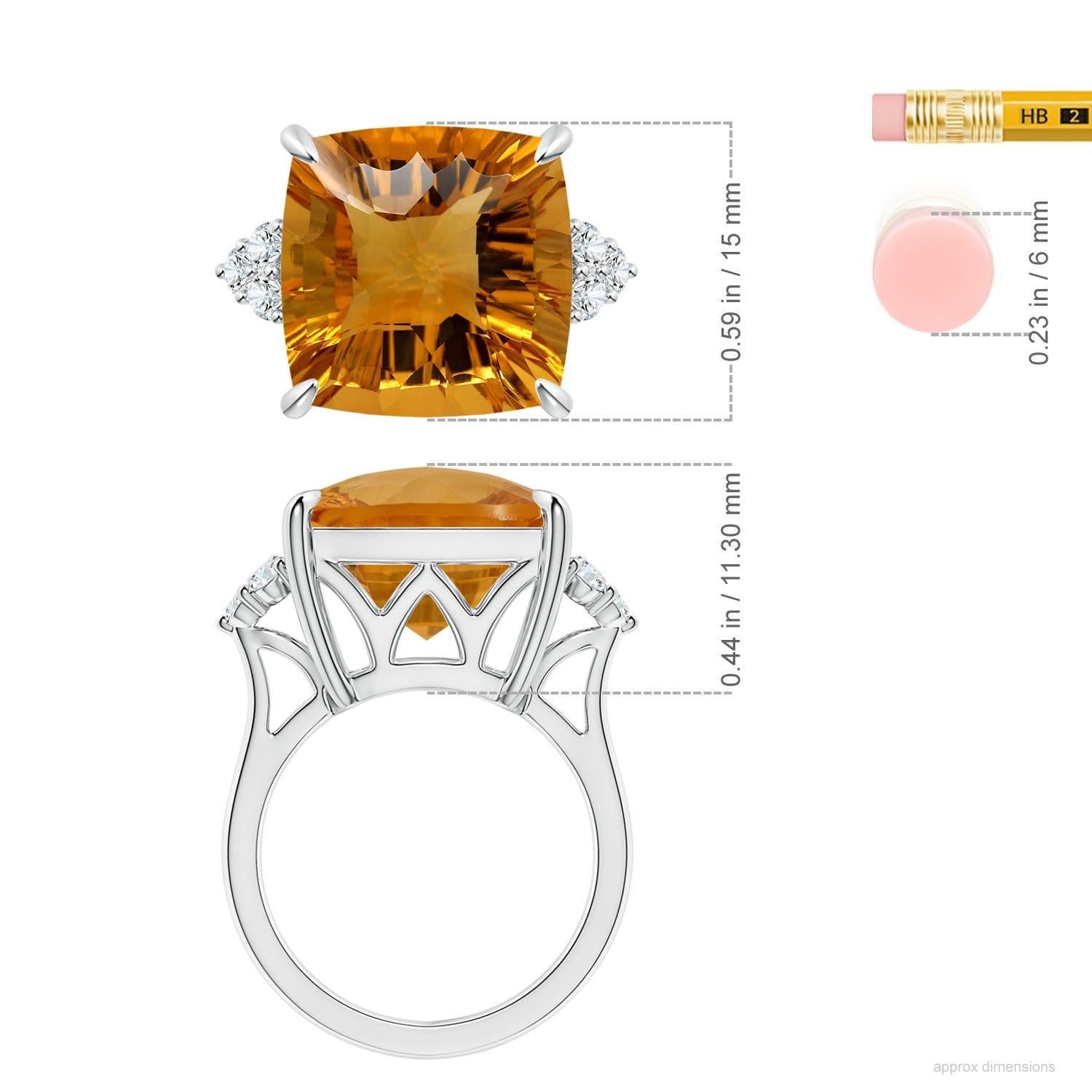Anello di fidanzamento con citrino naturale di 12 carati certificato GIA di Angara in oro 14 carati in vendita 2
