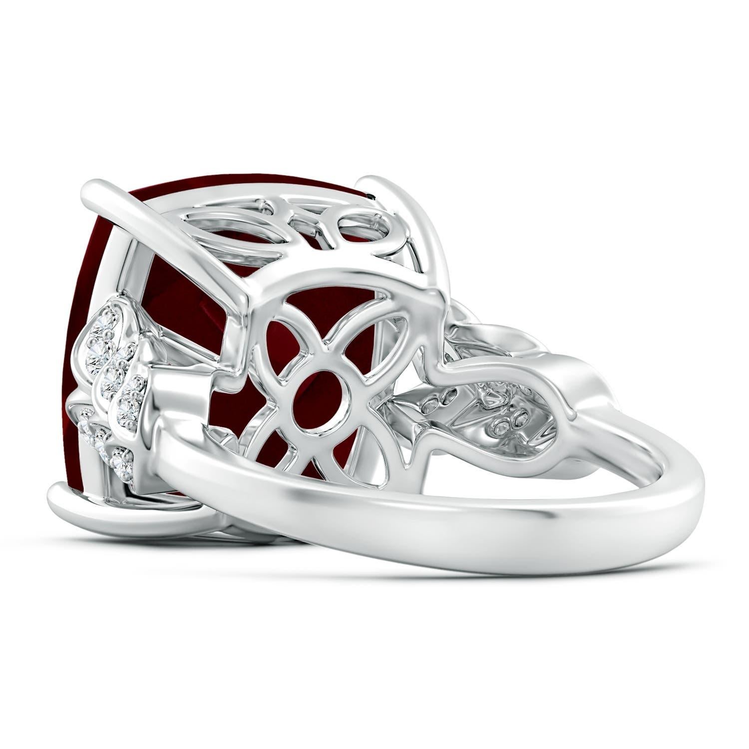 Taille coussin Bague en or 14 carats pour femme, grenat coussin certifié GIA de 13,6 ct, naturel, Angara en vente