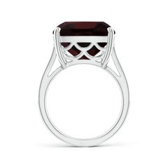 Angara Natural GIA Certified Cushion 13.6ct Garnet Ring with Diamond in 14K Gold