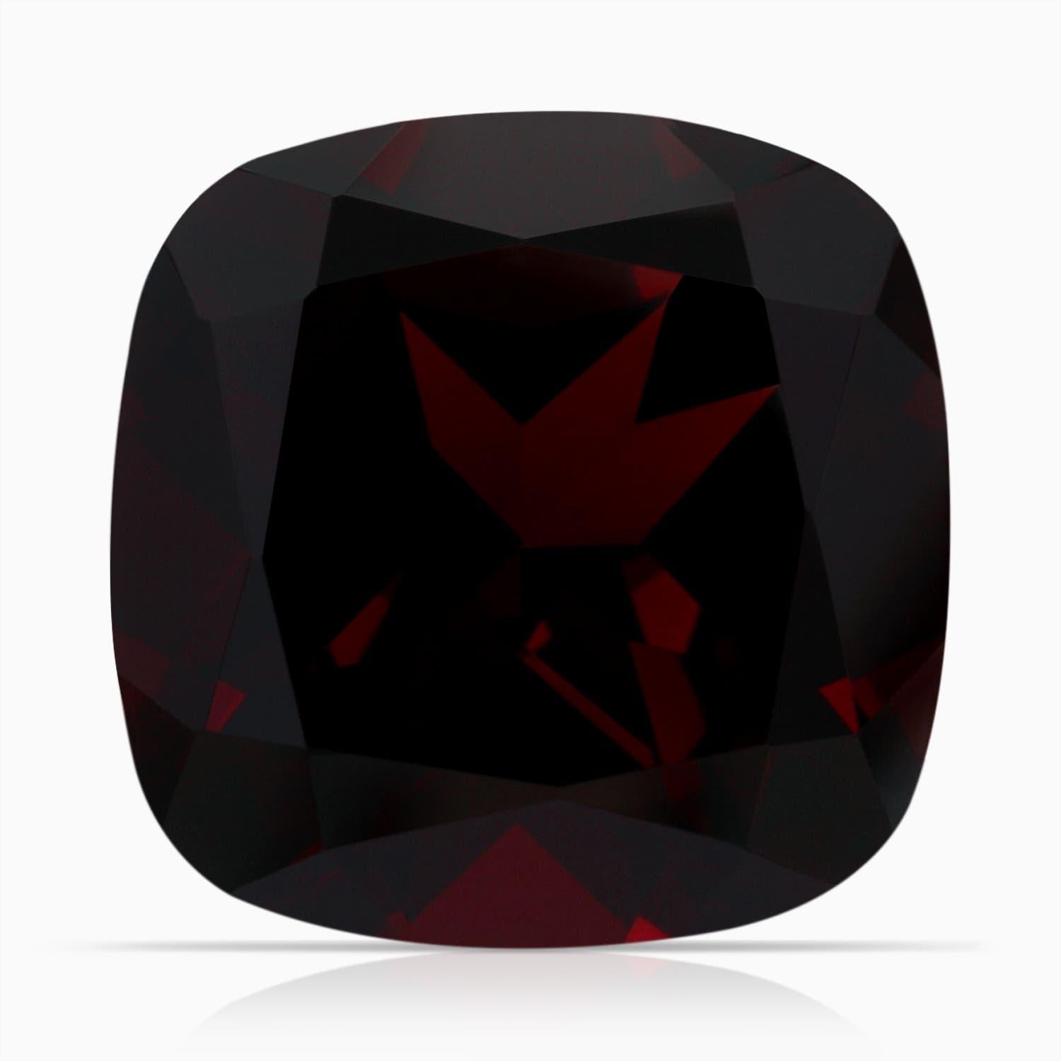 Angara Natural GIA Certified Cushion 13.6ct Garnet Ring with Diamond in 14K Gold (Bague grenat coussin certifié GIA avec diamant en or 14K) en vente 1