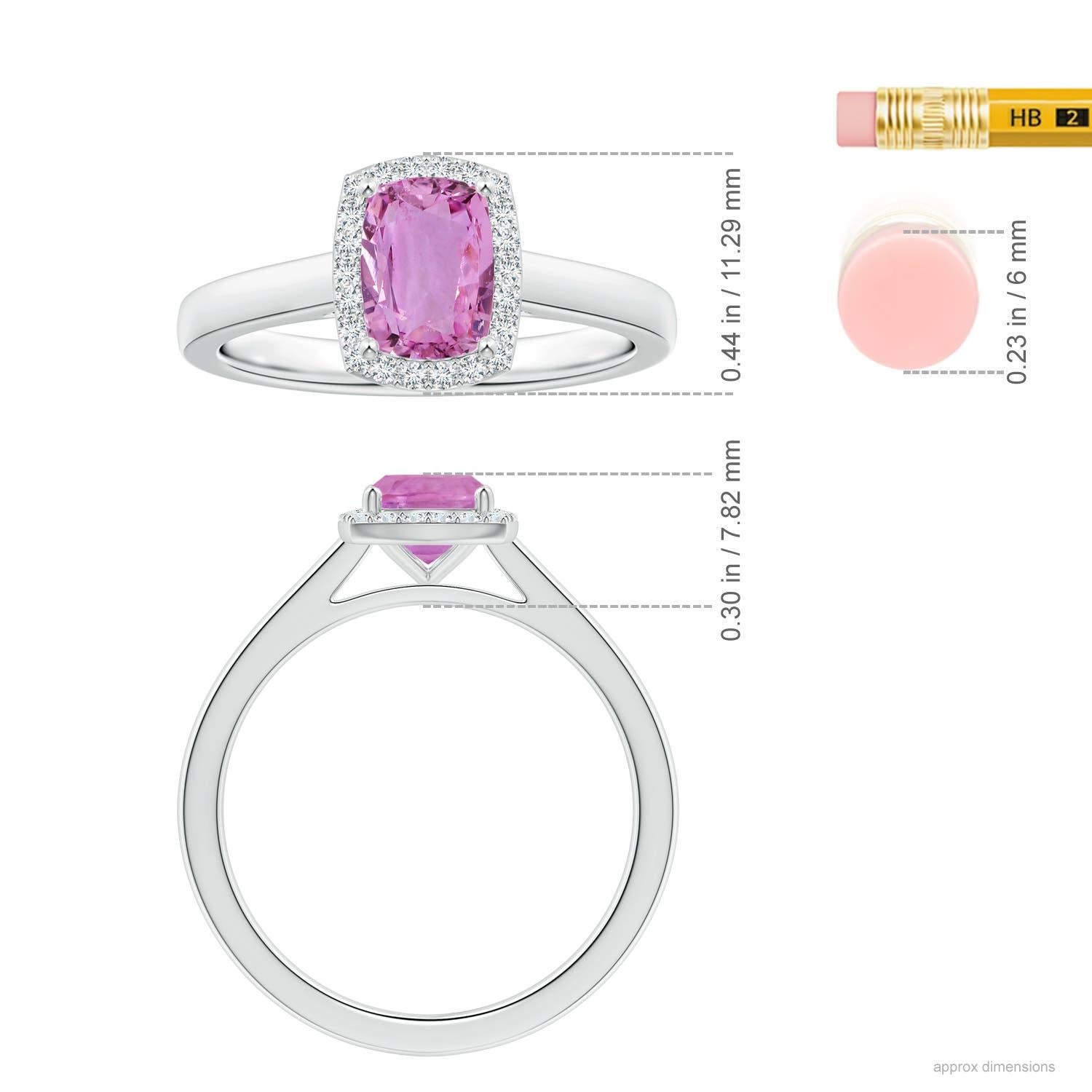 De las mujeres Angara Anillo de zafiro rosa natural de 1,56 ct, certificado por el GIA, en oro macizo de 14 quilates en venta