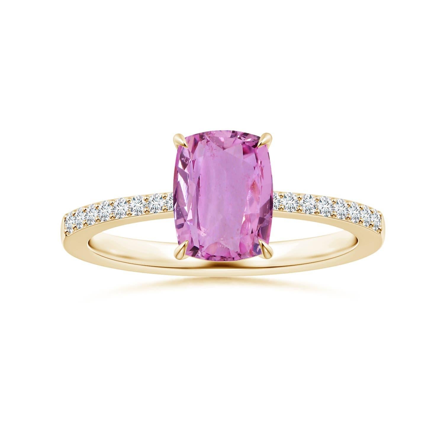 Anello con zaffiro rosa Angara Nature certificato GIA da 1,56 carati in oro massiccio 14 carati in vendita 3