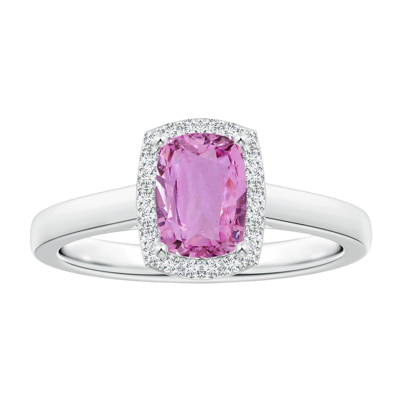 Angara Anillo de zafiro rosa natural de 1,56 ct, certificado por el GIA, en oro macizo de 14 quilates en venta