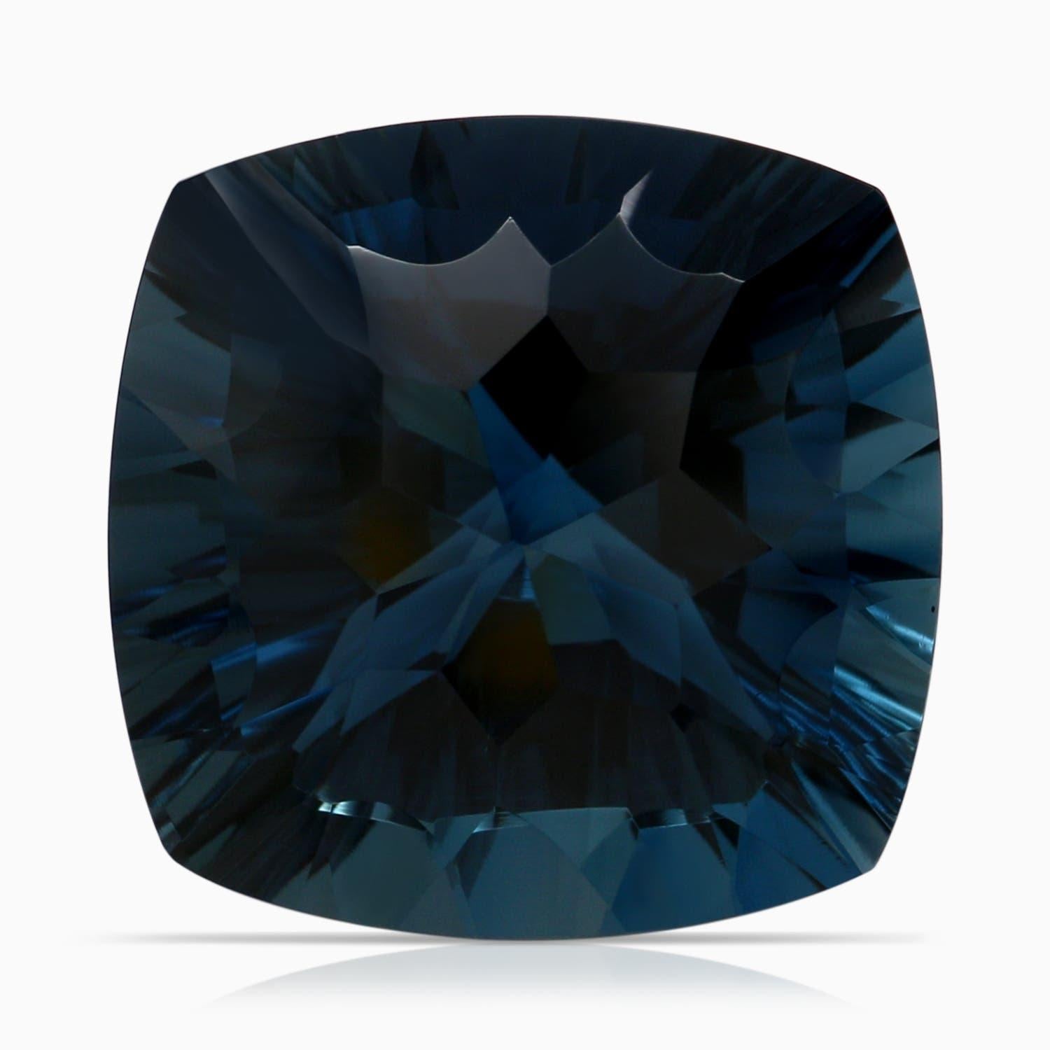 Angara Nature certifié GIA coussin 16.12 ct London Blue Topaz Ring en or 14K en vente 2