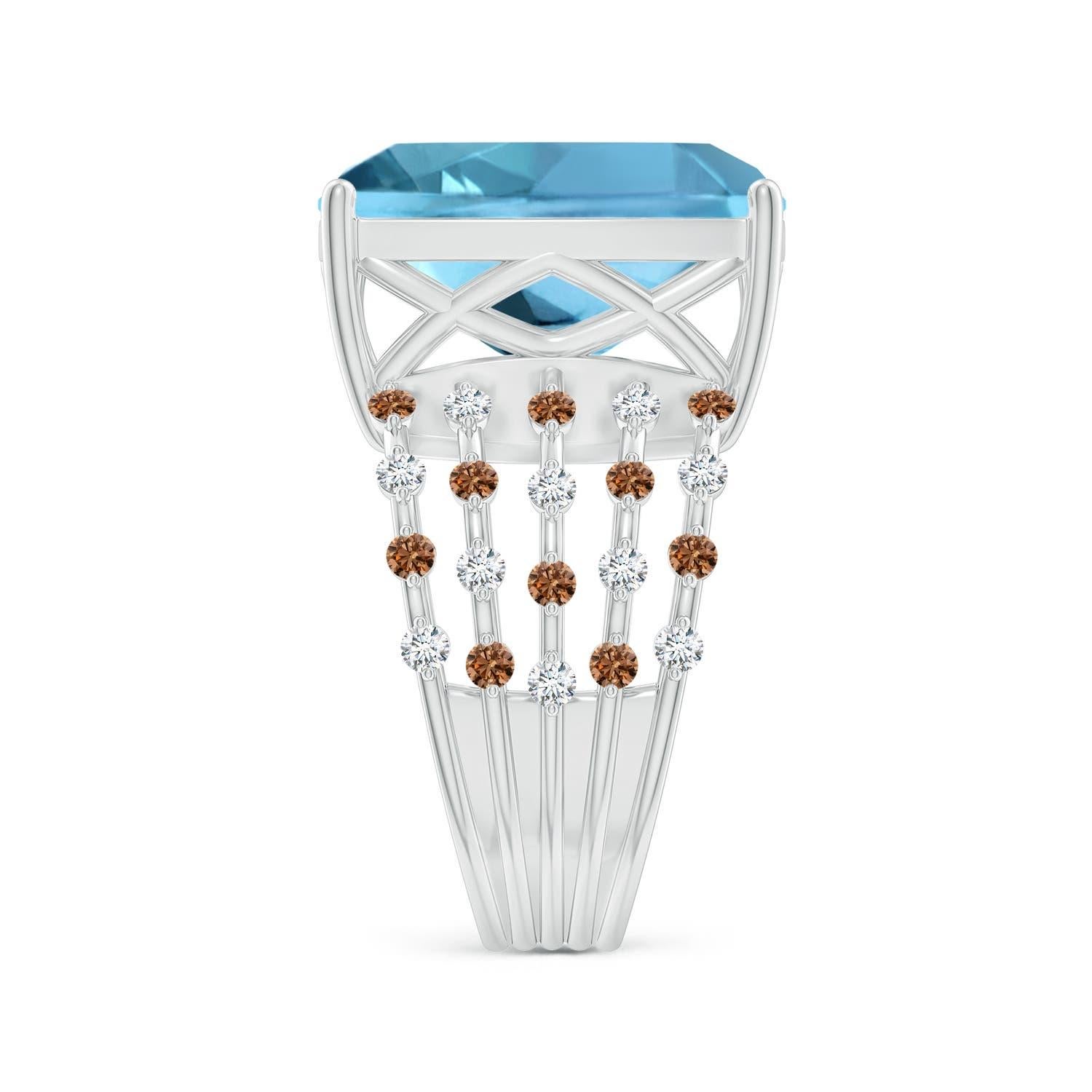 Angara Anillo solitario de aguamarina natural certificado por el GIA 16,27 ct Oro de 14 quilates Corte cojín en venta