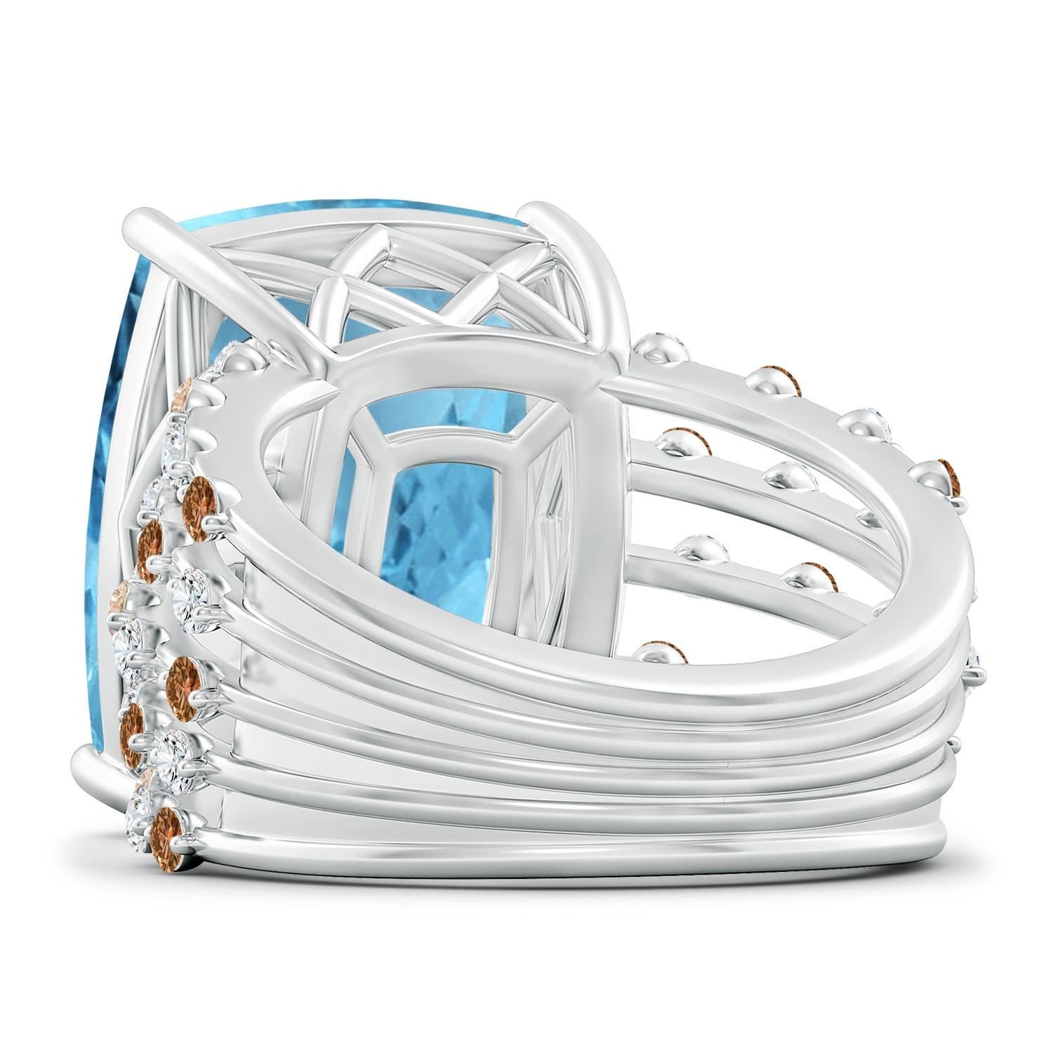 Angara Anillo solitario de aguamarina natural certificado por el GIA 16,27 ct Oro de 14 quilates en Nuevo estado para la venta en Los Angeles, CA