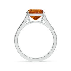 Angara Natural GIA Certified Cushion 2.83ct Citrine Ring in 14K Gold for Women