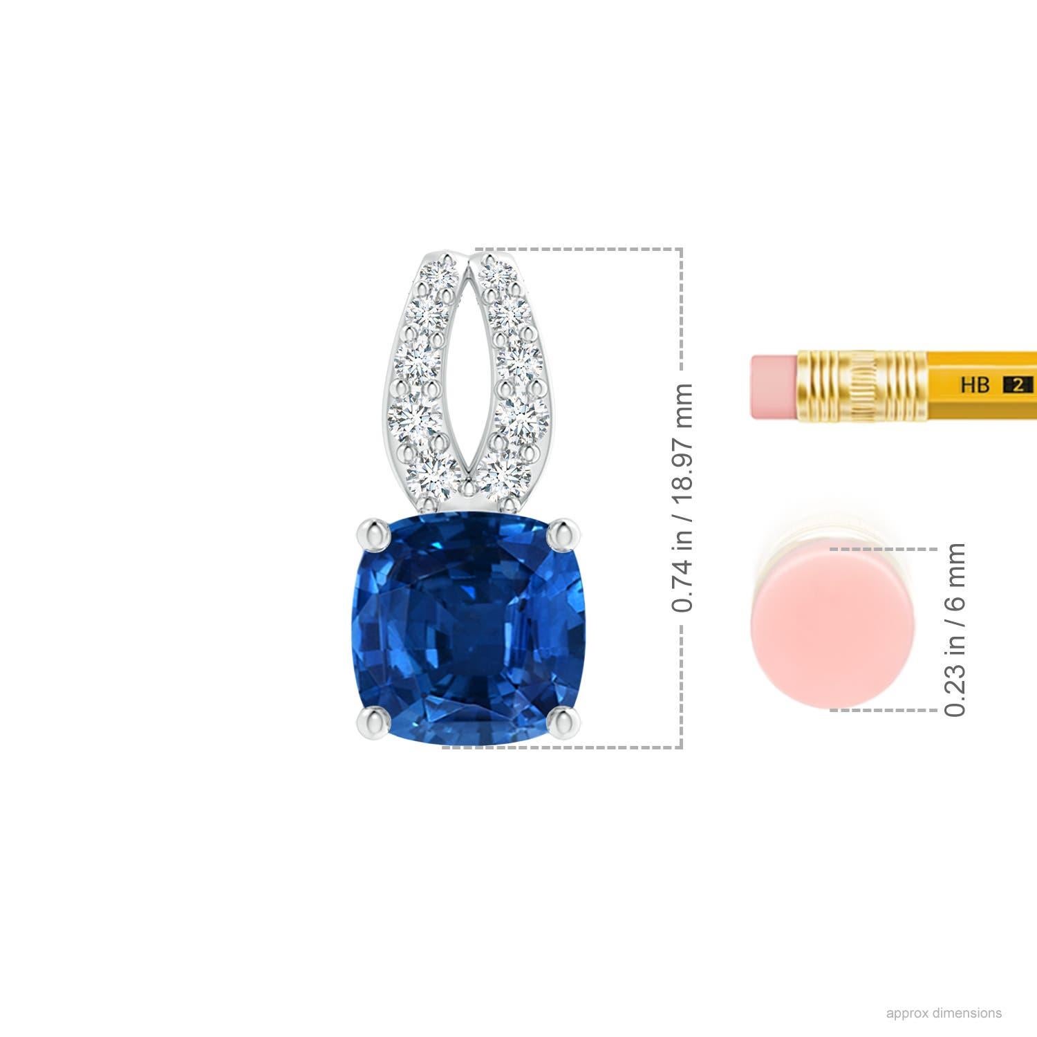 Ciondolo con zaffiro blu da 4,1 carati certificato GIA naturale di Angara in oro 14K In condizioni Nuovo in vendita a Los Angeles, CA