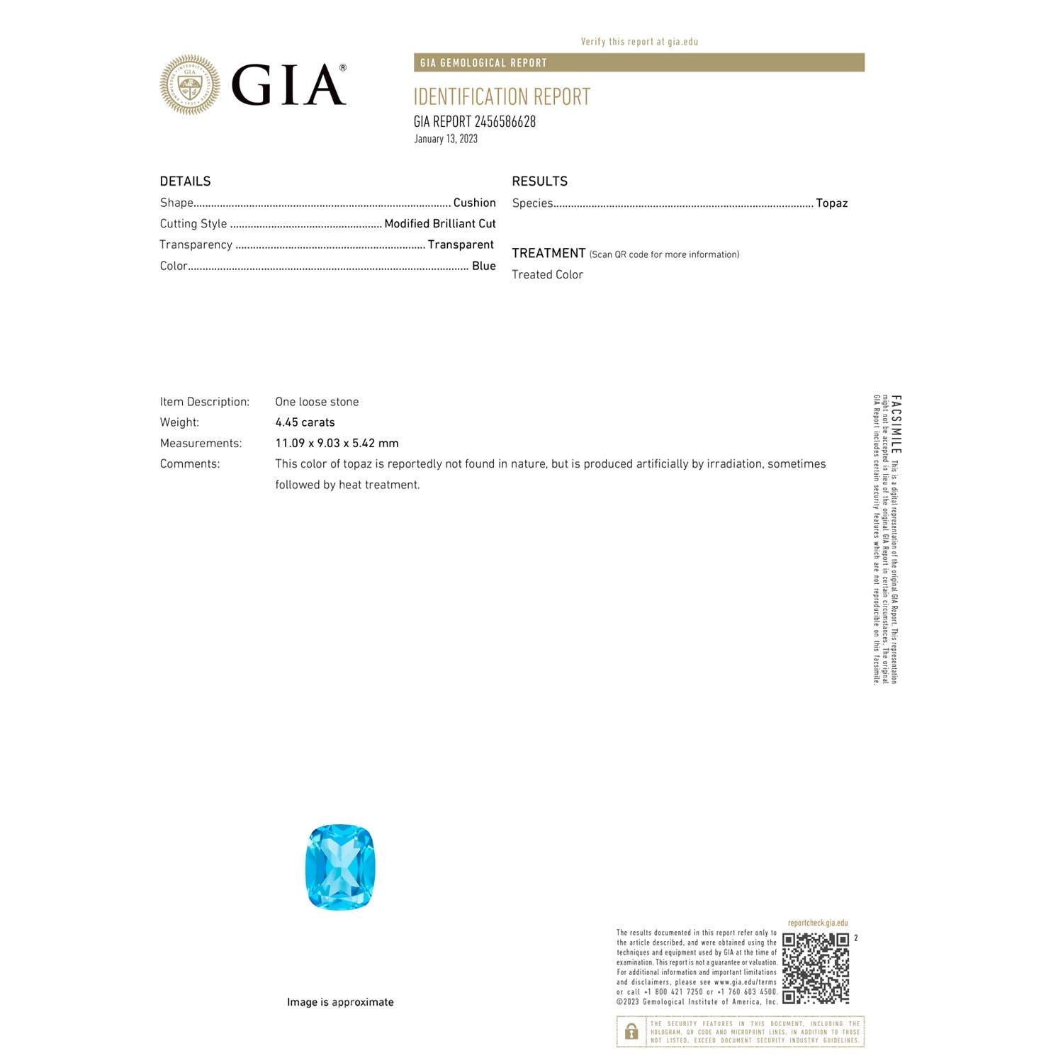 Moderno Anello Angara in oro 14K con cuscino naturale certificato GIA da 4,45 ct. in vendita