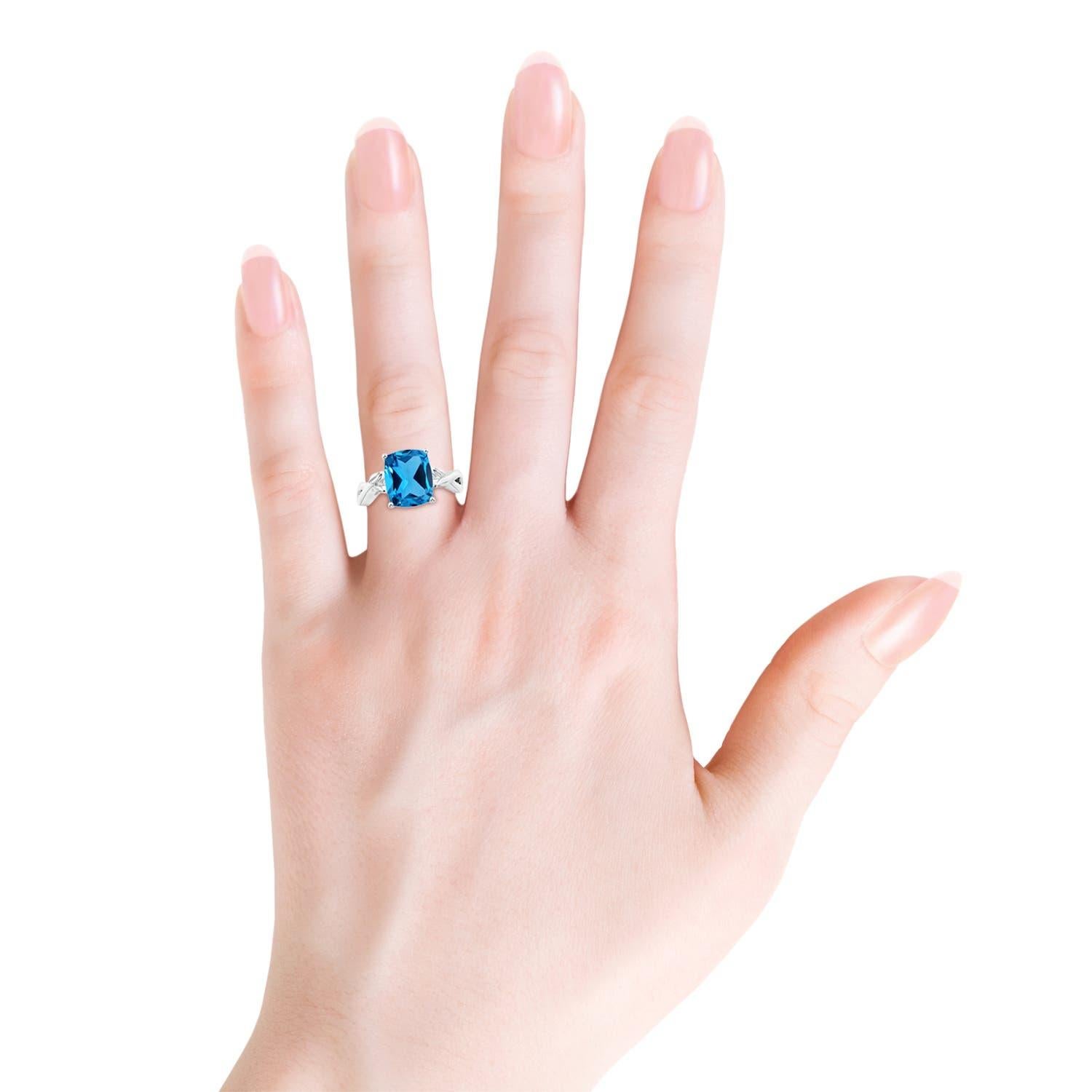 Anello Angara in oro 14K con cuscino naturale certificato GIA da 4,45 ct. In condizioni Nuovo in vendita a Los Angeles, CA