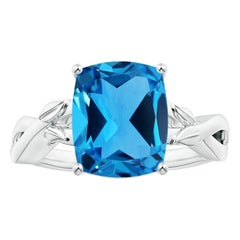 Anello Angara in oro 14K con cuscino naturale certificato GIA da 4,45 ct.