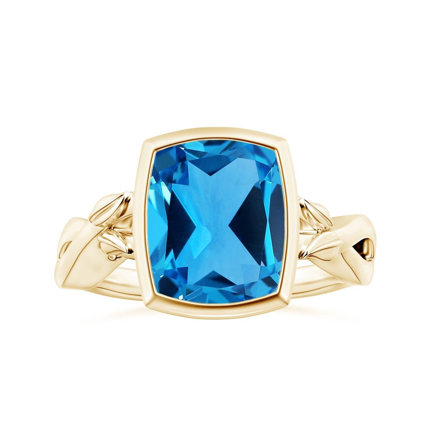 Anello Angara con cuscino naturale certificato GIA da 4,45 carati in oro massiccio 14 carati in vendita 3
