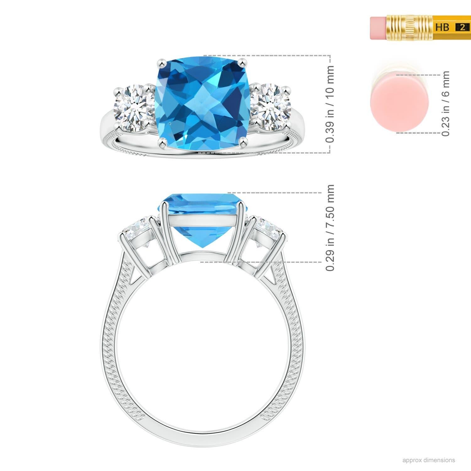 Donna Anello Angara Nature certificato GIA con cuscino da 4,8 carati in oro 14K in vendita