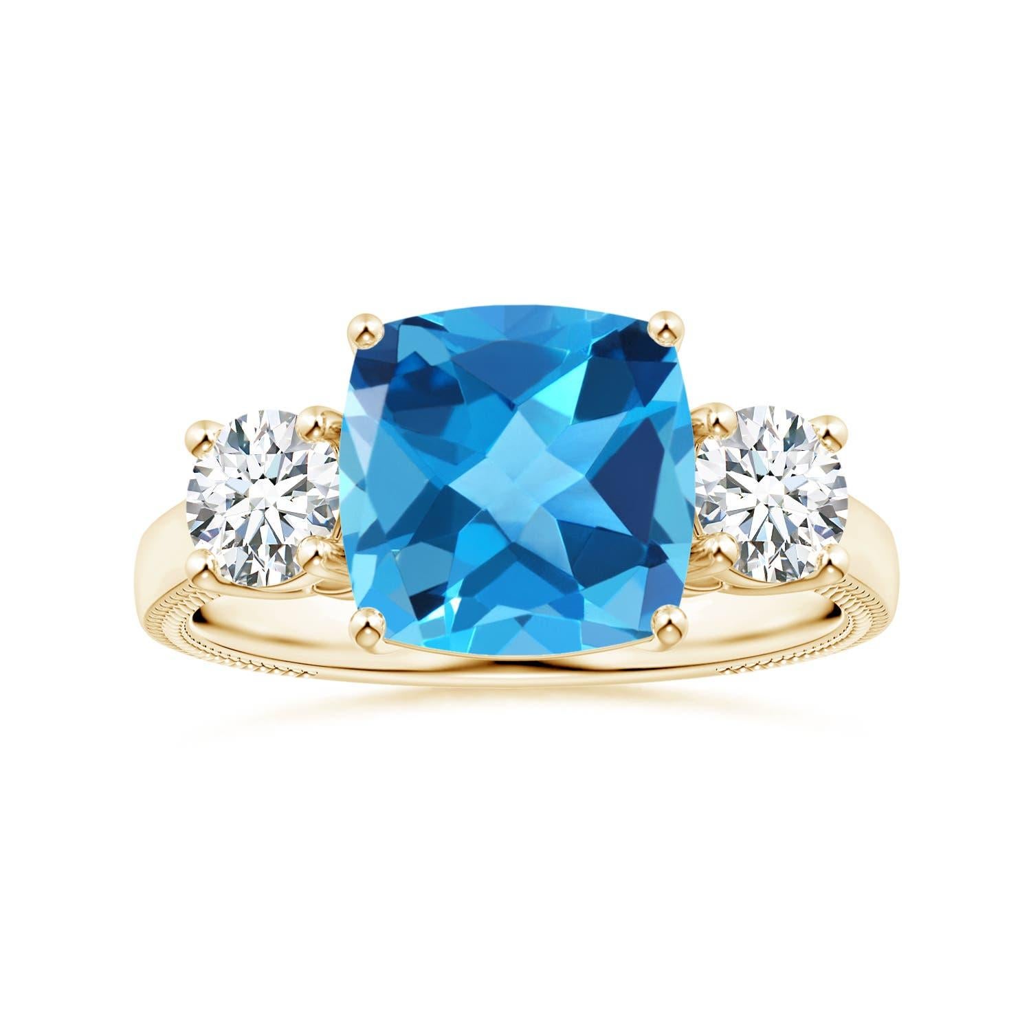 Anello Angara Nature certificato GIA con cuscino da 4,8 carati in oro 14K in vendita 1