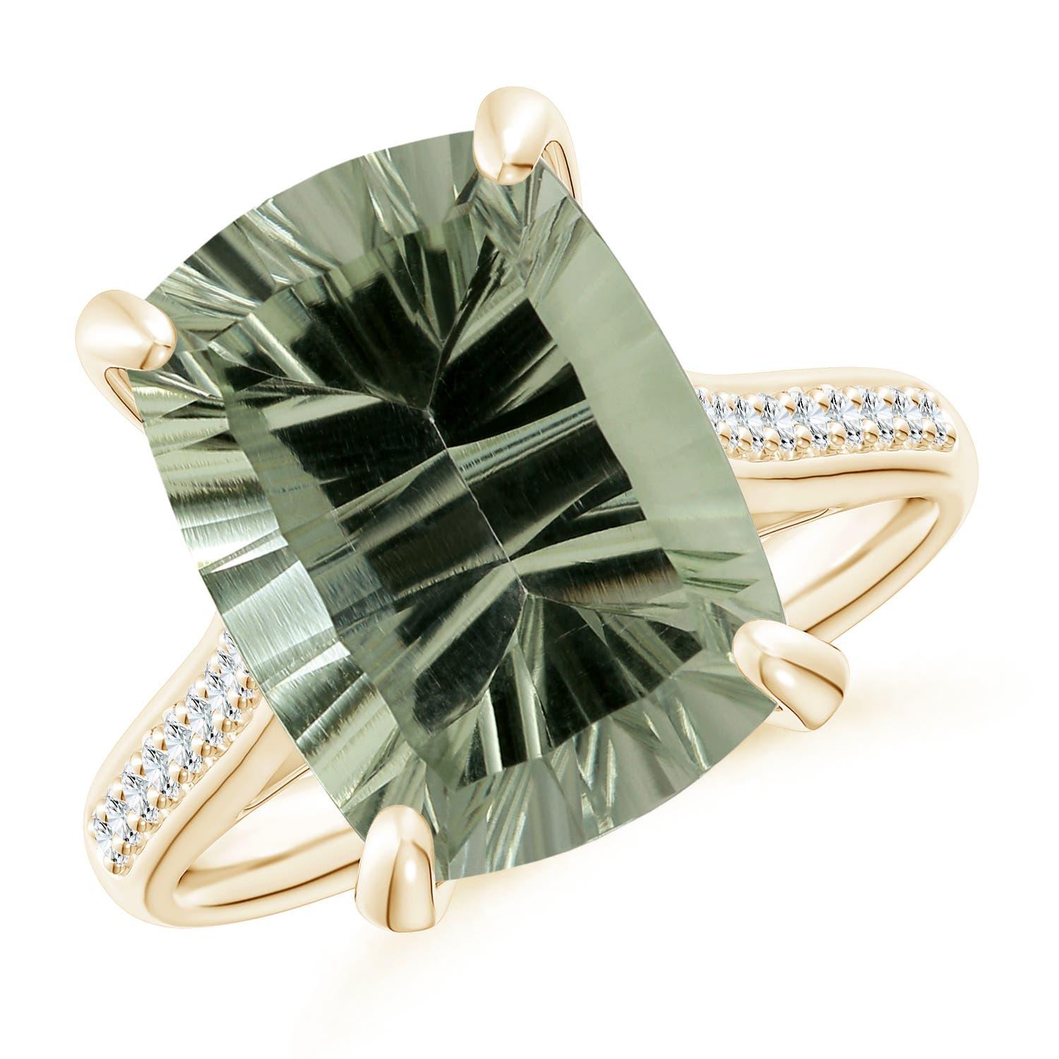 Anello con ametista verde da 5,99 carati e certificato GIA di Angara in oro 14 carati in vendita 3