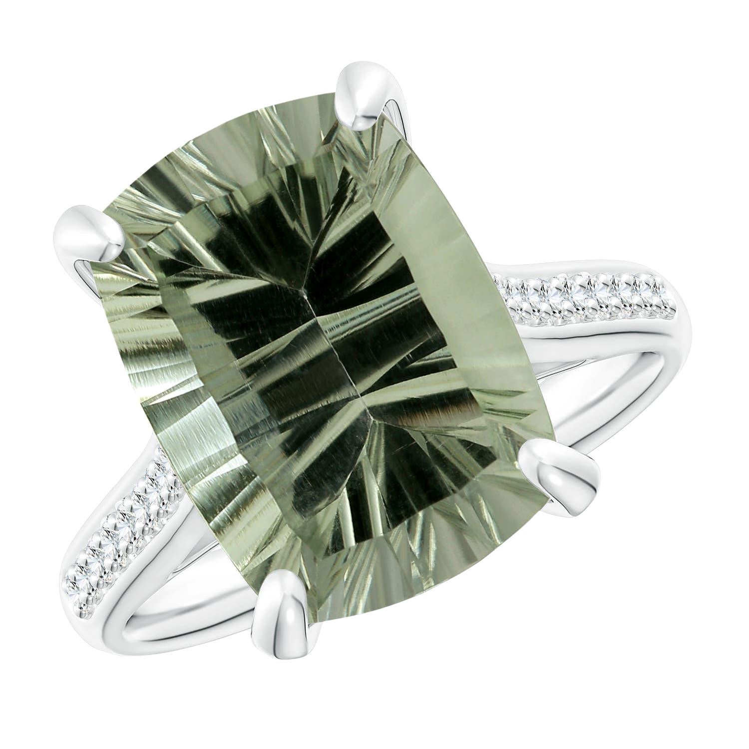 Anello con ametista verde da 5,99 carati e certificato GIA di Angara in oro 14 carati in vendita
