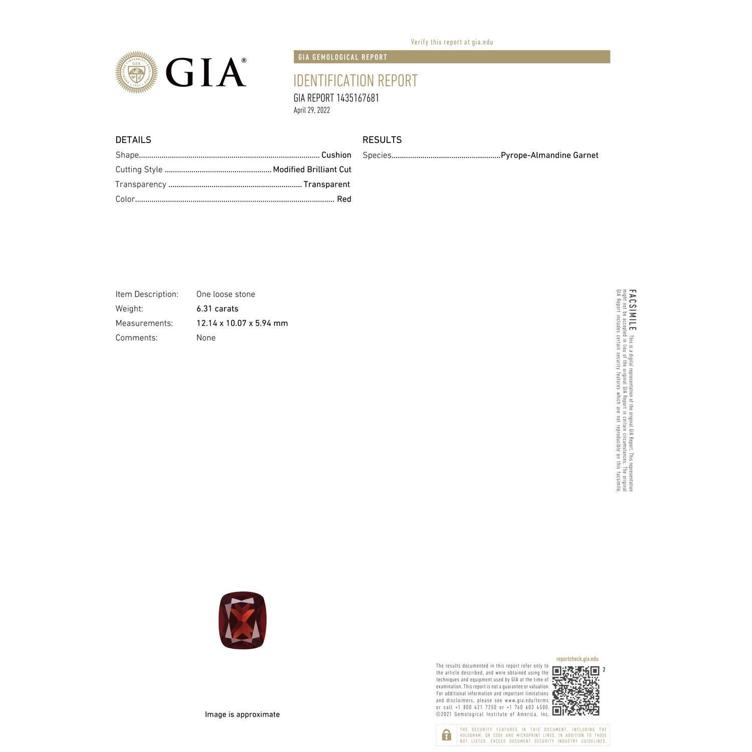 Moderno Anello aureolato con granato di Angara Nature certificato GIA da 6,31 carati in oro massiccio 14 carati in vendita