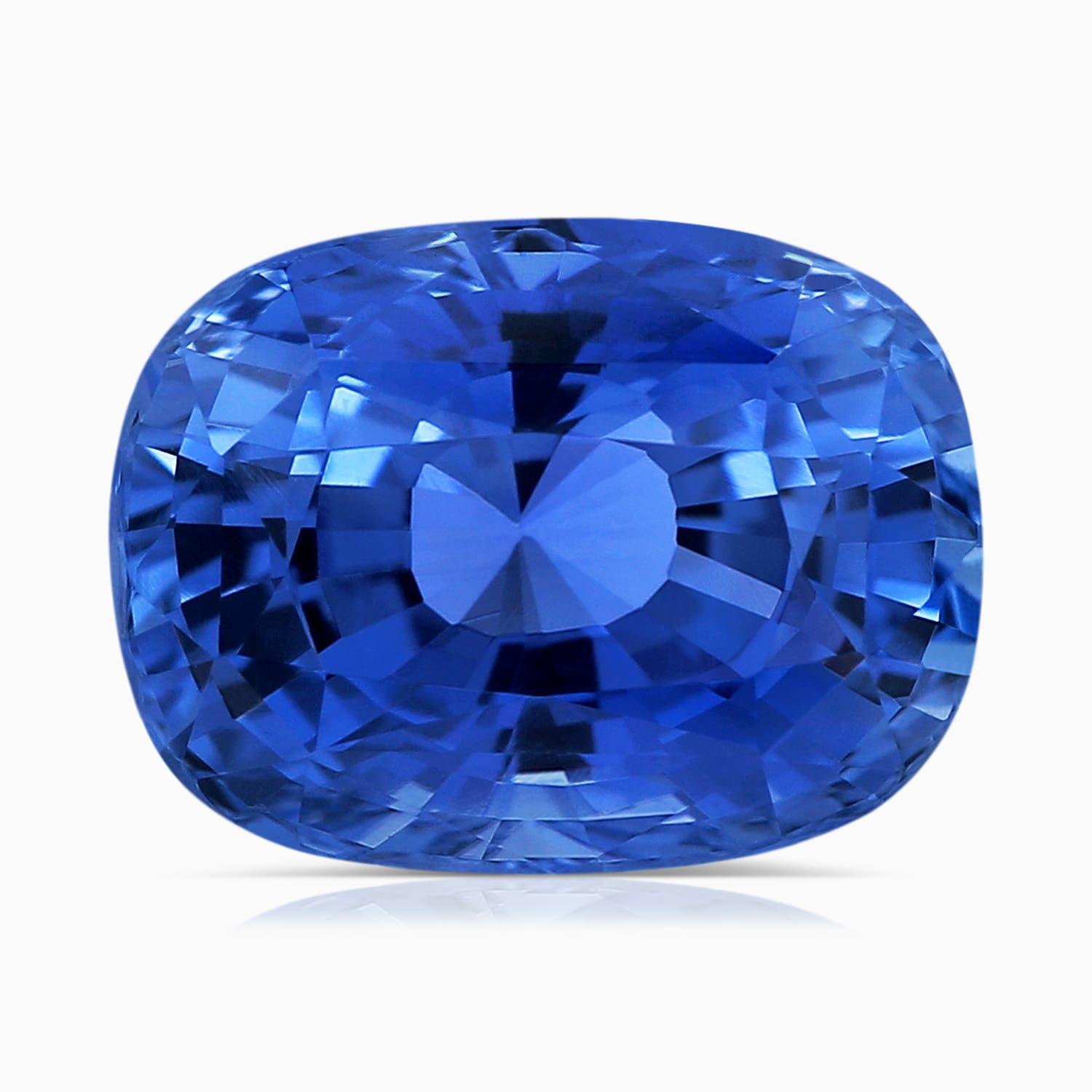 Bague en or massif 14K avec saphir bleu coussin de 7,06ct certifié par la GIA et de couleur naturelle Angara en vente 1
