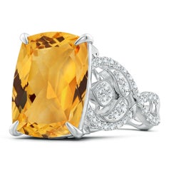 Angara Anillo de Oro de 14 quilates con Citrino Natural de 8,92 quilates, Certificado GIA, para Mujer