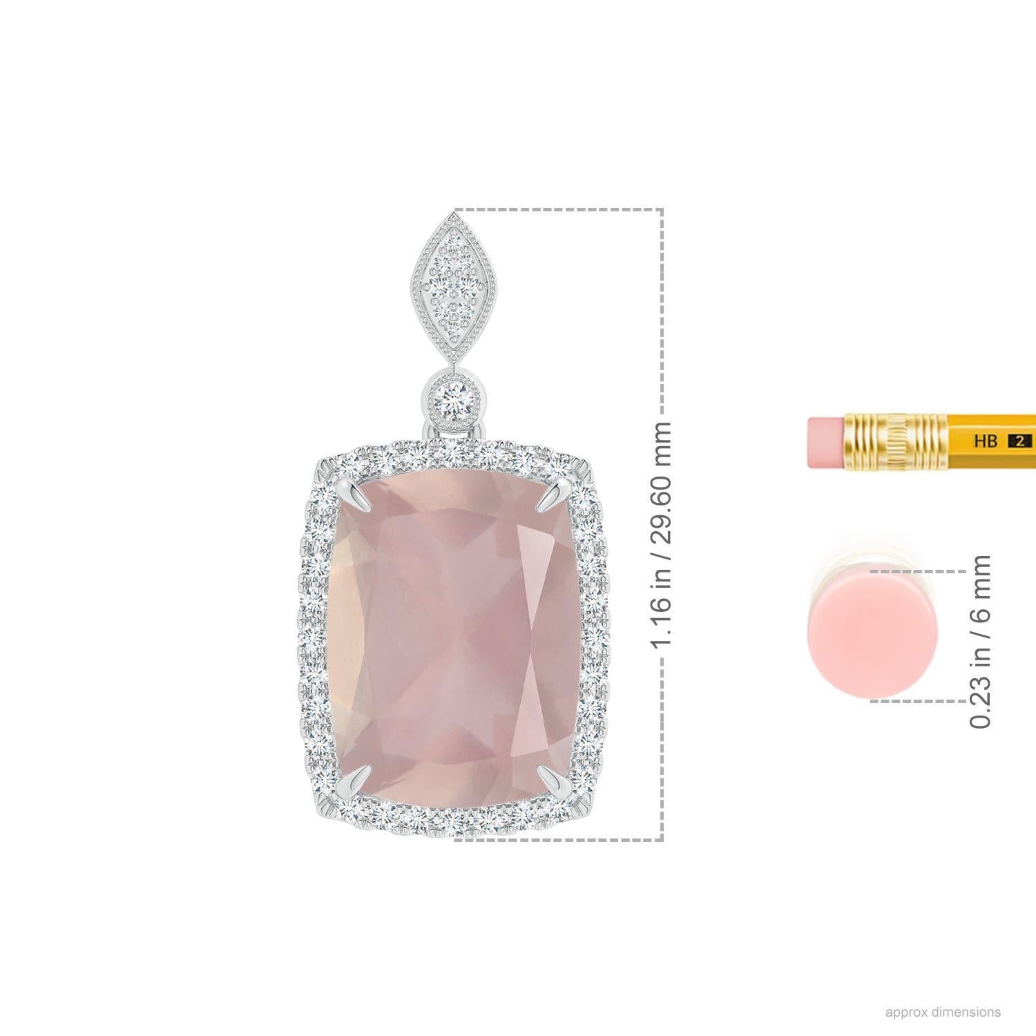 Donna Ciondolo di quarzo rosa da 8,92 carati con certificato GIA di Angara Nature in oro 14K in vendita