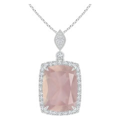 Ciondolo di quarzo rosa da 8,92 carati con certificato GIA di Angara Nature in oro 14K