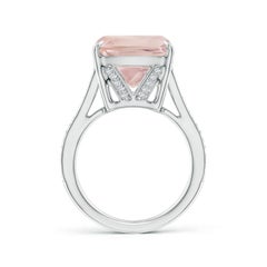 Angara natürlichen GIA zertifiziert Kissen 8,92 ct Rosenquarz Ring in 14K massivem Gold