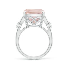 Angara natürlichen GIA zertifiziert Kissen 8,92 ct Rosenquarz Ring in 14K massivem Gold