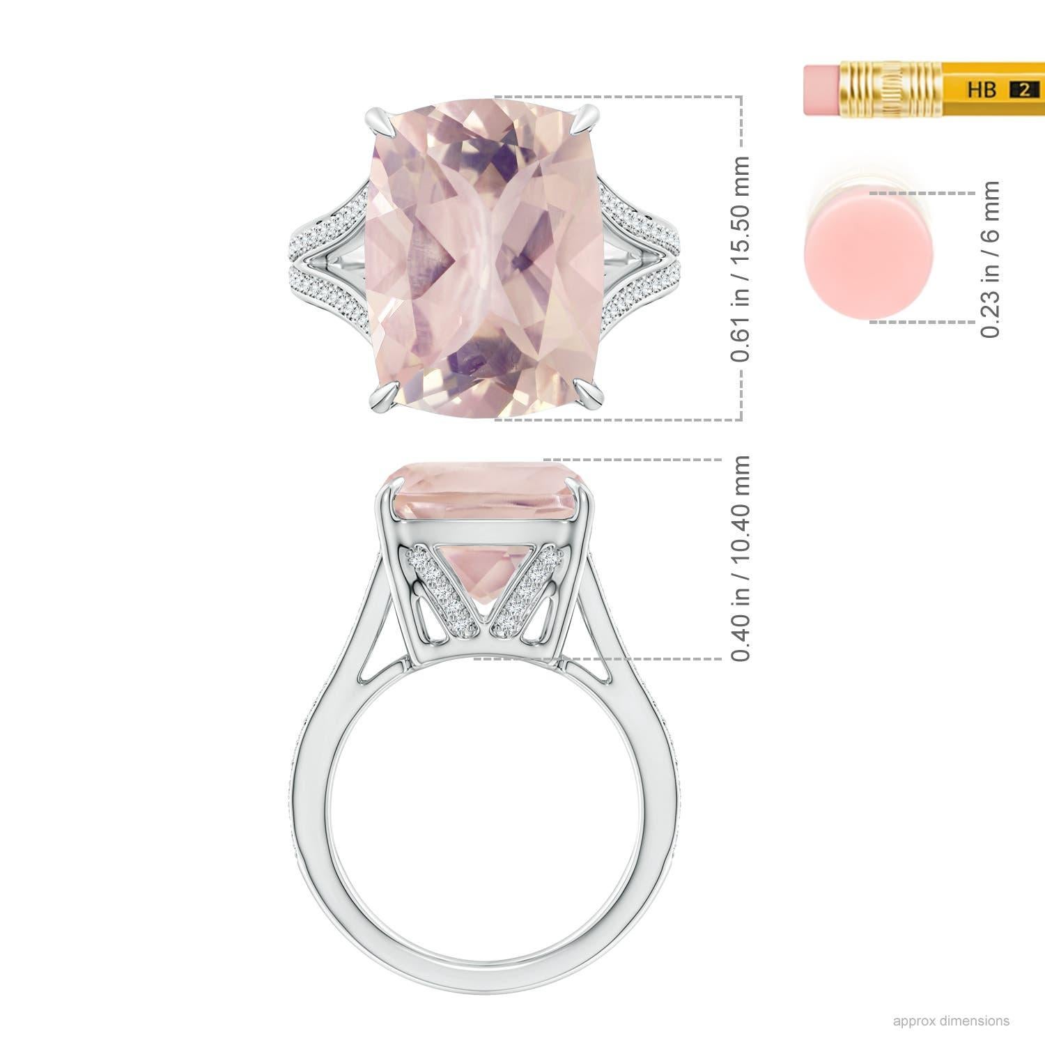 De las mujeres Angara Anillo de Cuarzo Rosa Natural Certificado por el GIA de 8,92 ct en oro macizo de 14 quilates en venta