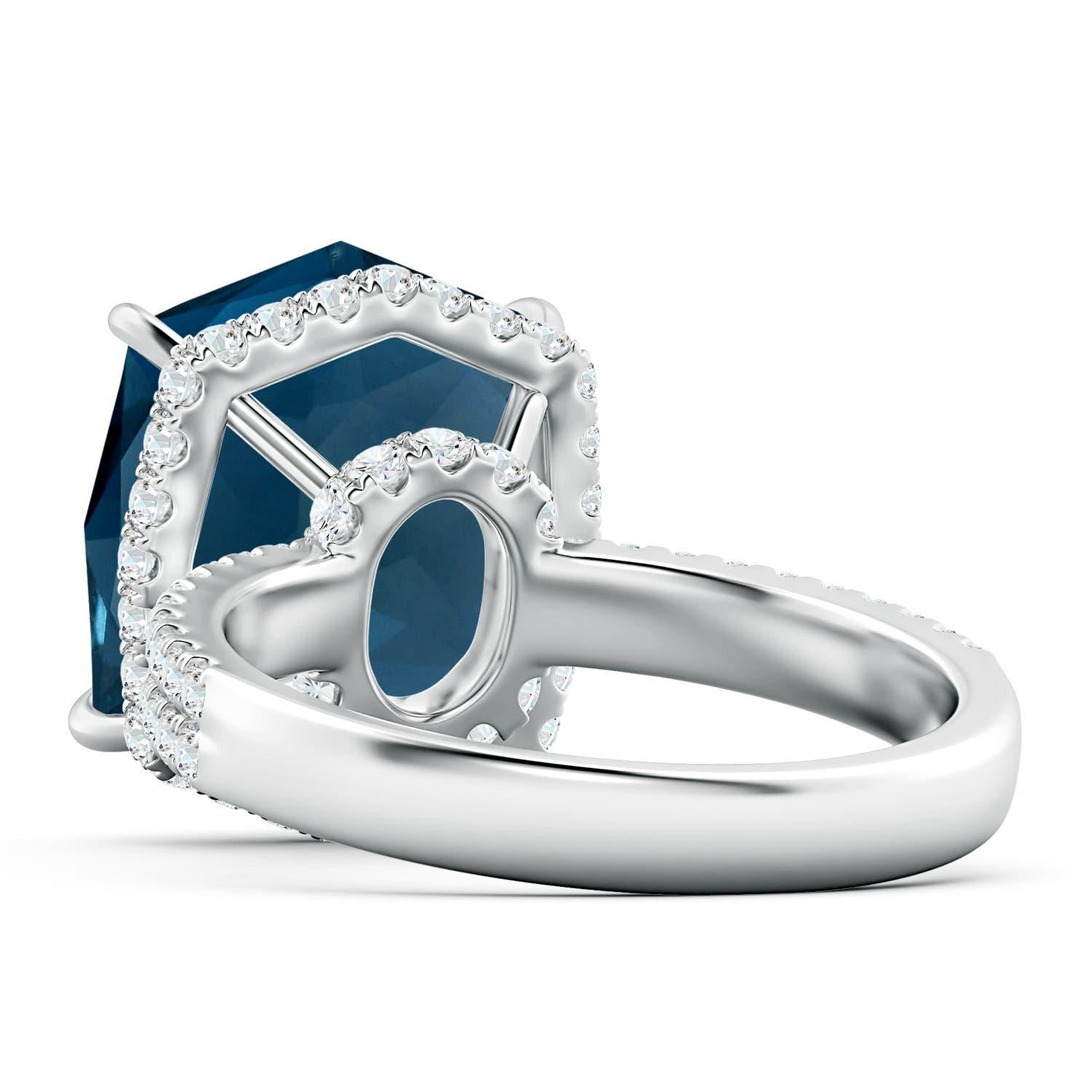 Donna Topazio blu di Angara naturale certificato GIA a cuscino da 9,18 carati in oro massiccio 14 carati in vendita