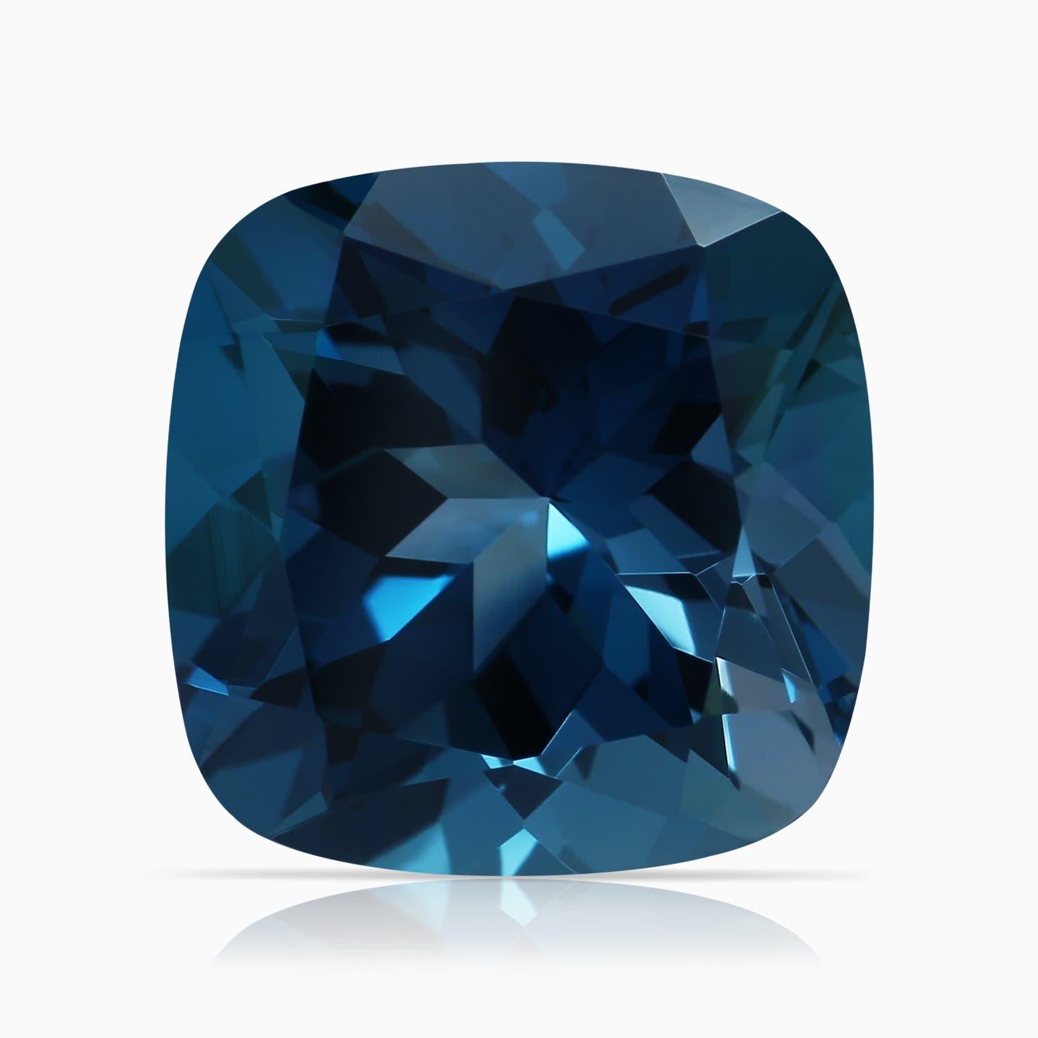 Anello Angara con cuscino naturale certificato GIA da 9,25 ct di Topazio Blu di Londra in oro 14 carati in vendita 2