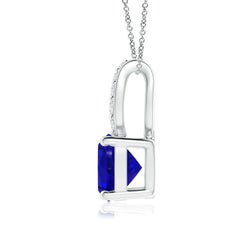 Angara Natural GIA Certified Cushion 9.91 ct Tanzanite Pendant in 14K Solid Gold