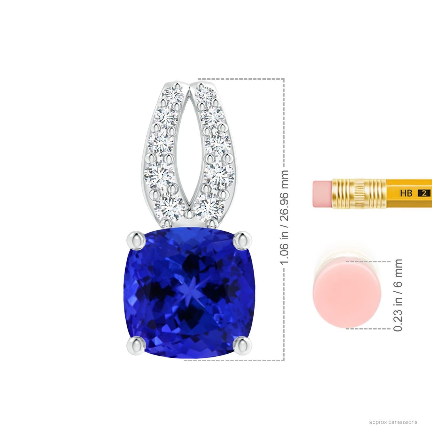 Pendentif en or massif 14K avec Tanzanite Naturelle certifiée GIA 9.91 ct coussin Neuf - En vente à Los Angeles, CA