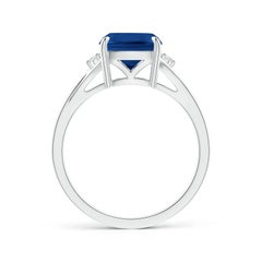 Angara Anillo solitario de zafiro en cojín natural certificado por el GIA en oro de 14 quilates para mujer