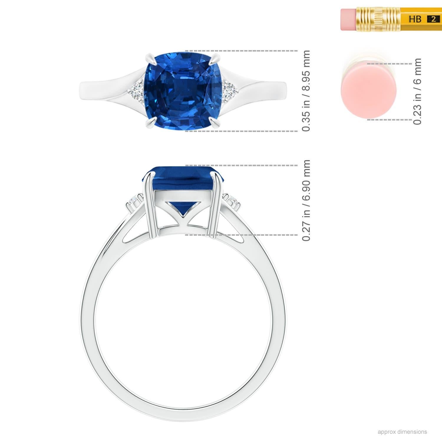 Anello solitario con zaffiro a cuscino certificato GIA di Angara in oro 14K Donna In condizioni Nuovo in vendita a Los Angeles, CA