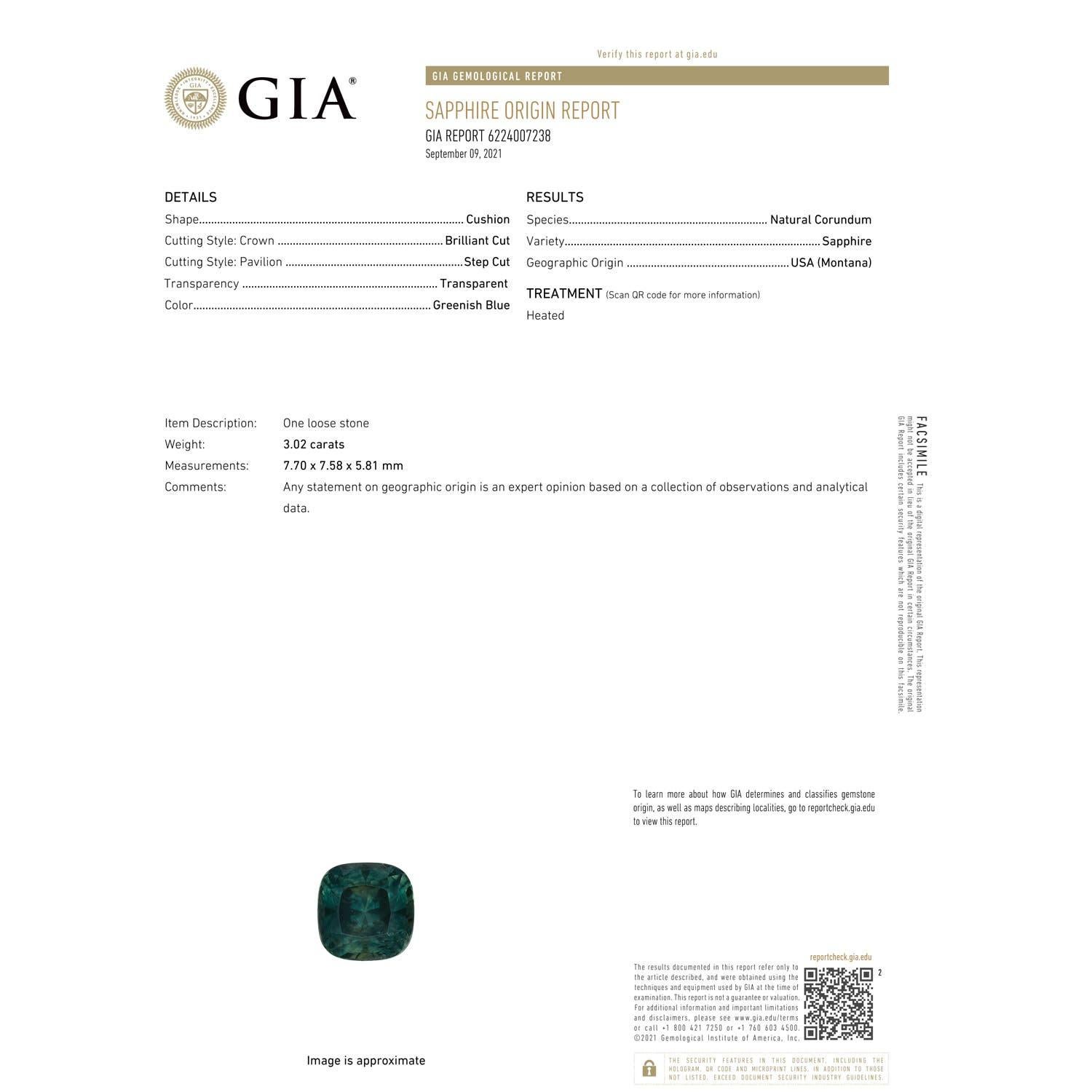 Moderno Anello con zaffiro naturale aureolato di Angara certificato GIA in oro massiccio 14 carati in vendita