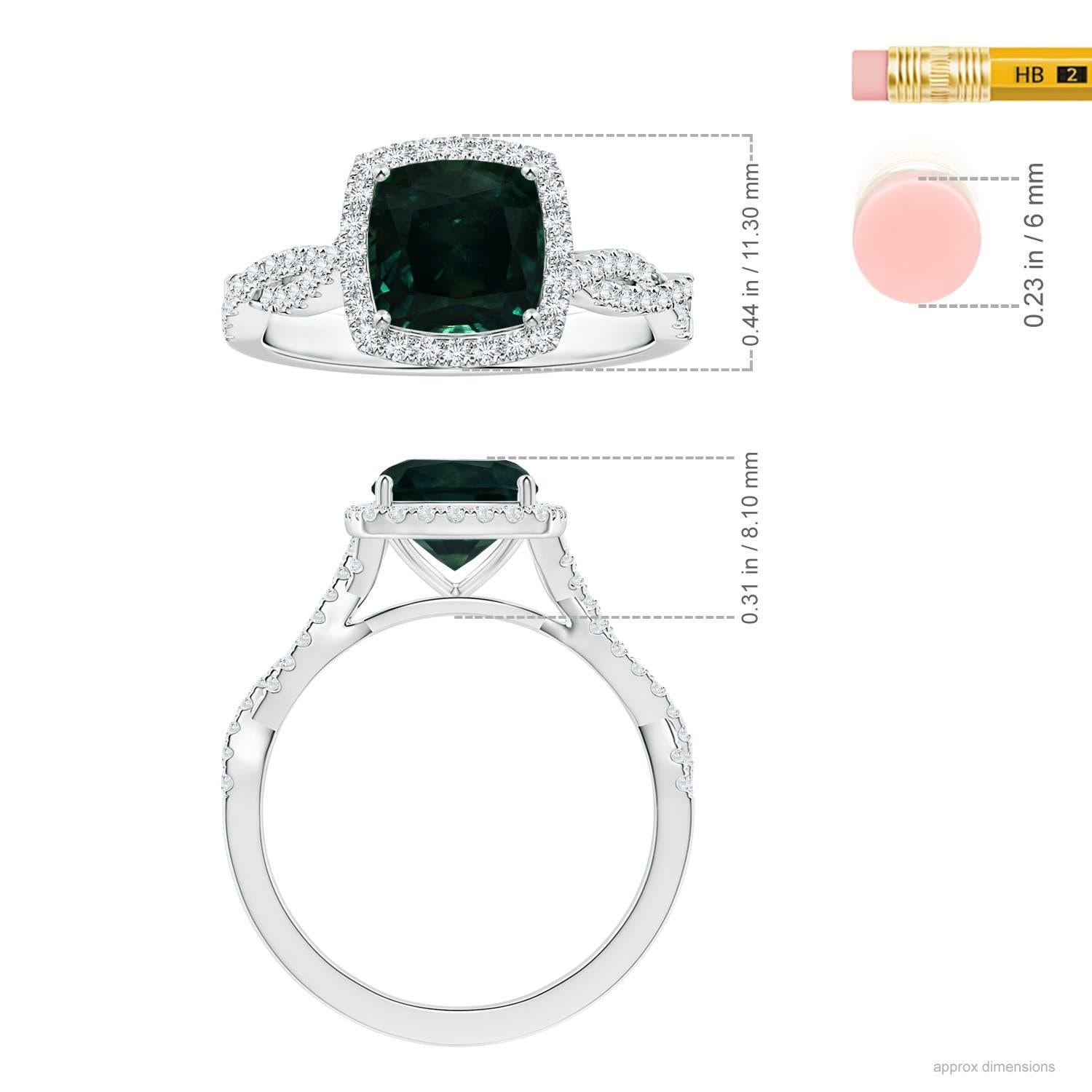 Anello con zaffiro naturale aureolato di Angara certificato GIA in oro massiccio 14 carati In condizioni Nuovo in vendita a Los Angeles, CA
