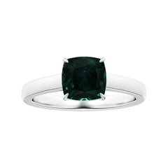 Anello solitario con zaffiro verde acqua di Angara Nature certificato GIA in oro 14 carati