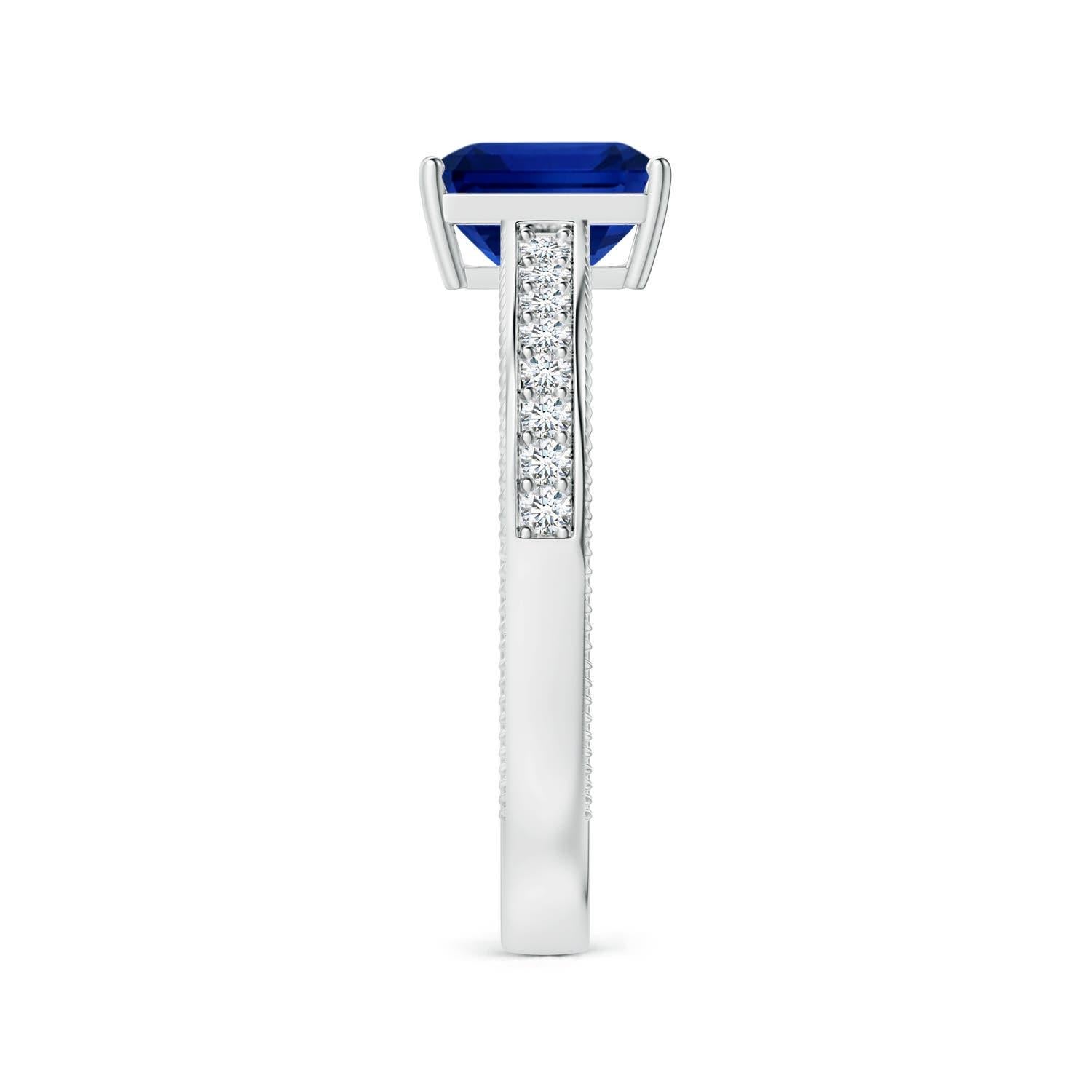 Angara Natural GIA zertifiziert Smaragd-Schliff 1,02 ct blauer Saphir Ring in 14K Gold (Smaragdschliff) im Angebot