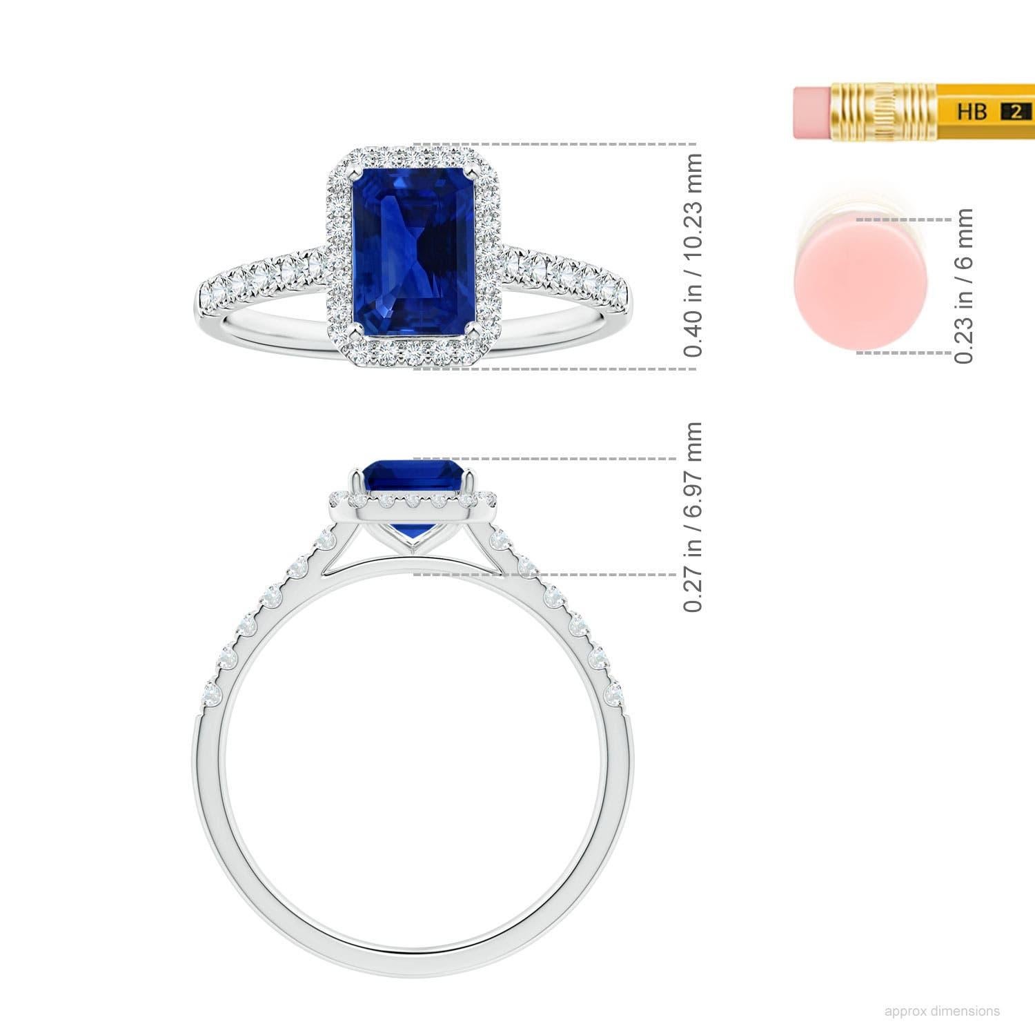 Donna Anello con zaffiro blu Angara Nature certificato GIA con taglio smeraldo da 1,02 carati in oro 14 carati in vendita