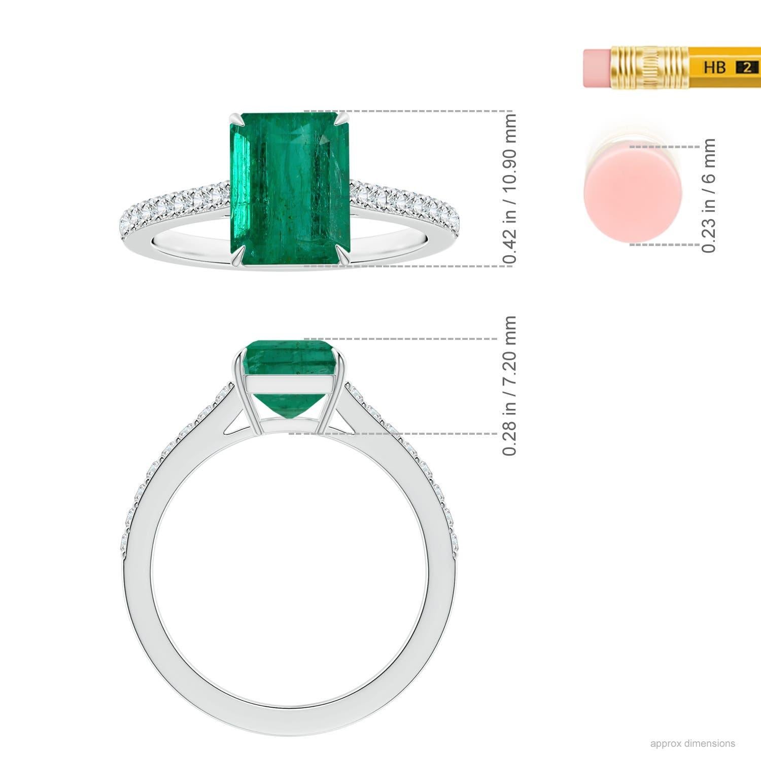 Donna Anello Angara con smeraldo taglio naturale certificato GIA e diamanti in oro 14K in vendita