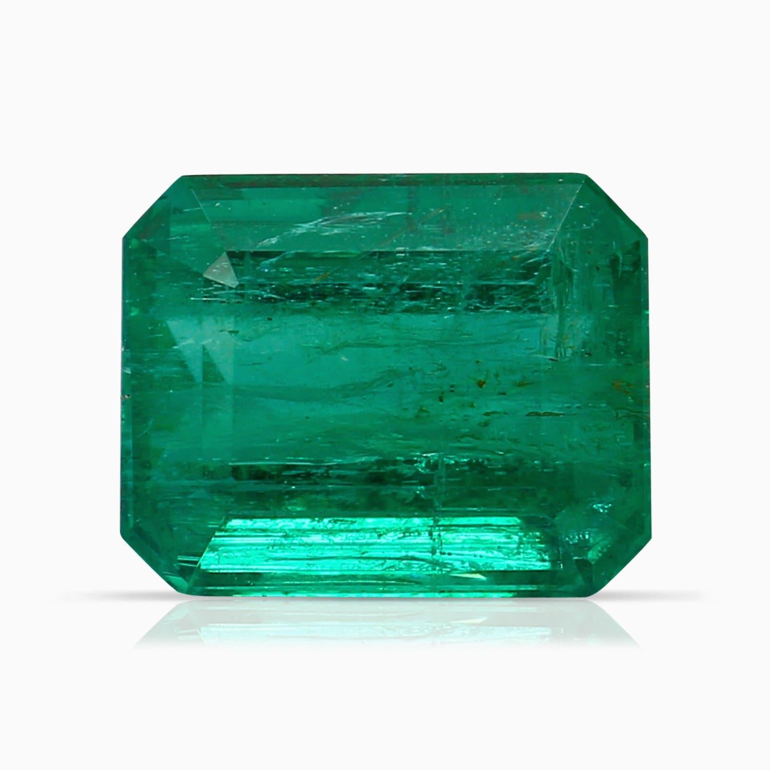 Anello Angara con smeraldo taglio naturale certificato GIA e diamanti in oro 14K in vendita 1